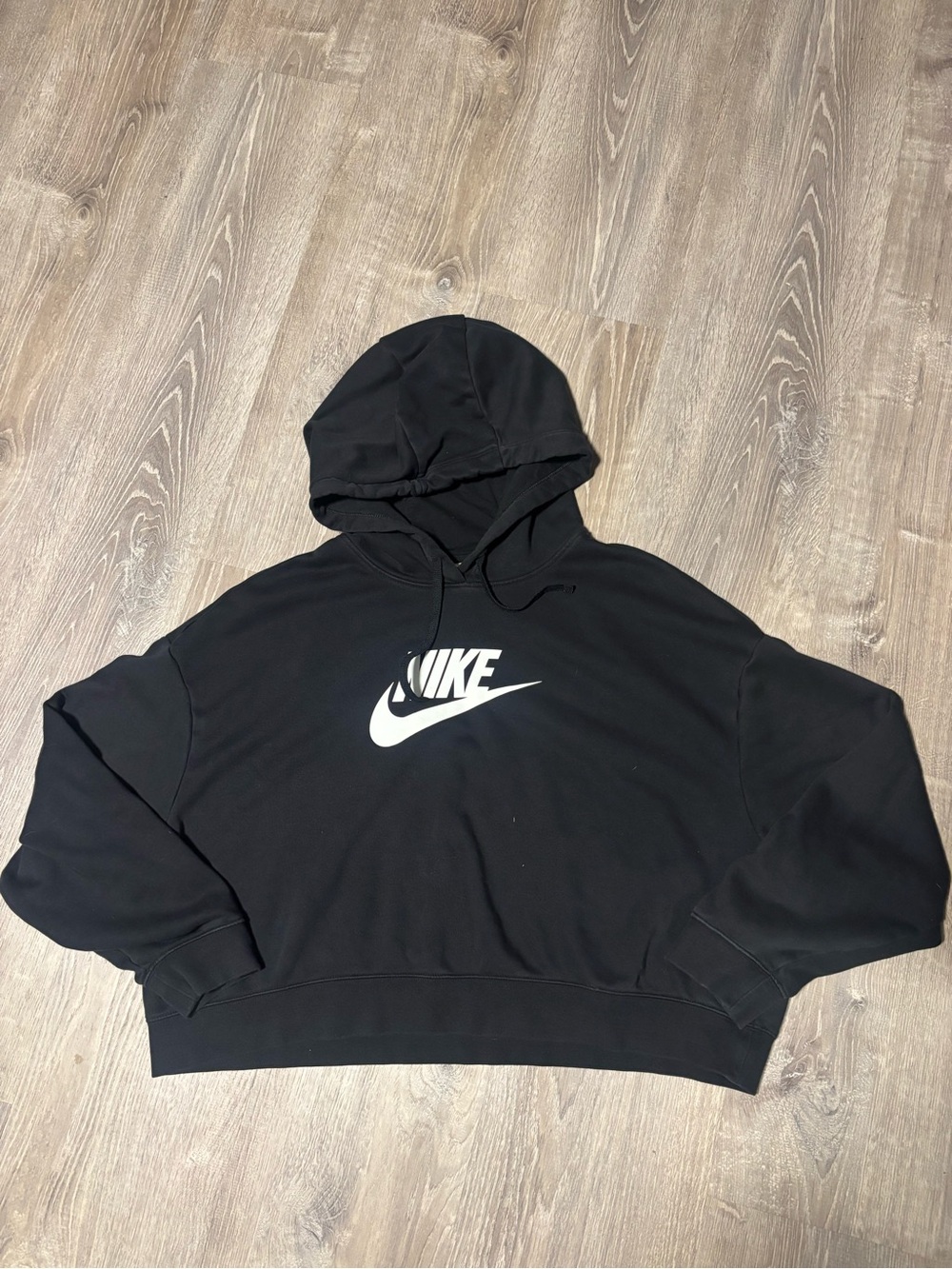 Nike Black Hoodie with White Logo Tag